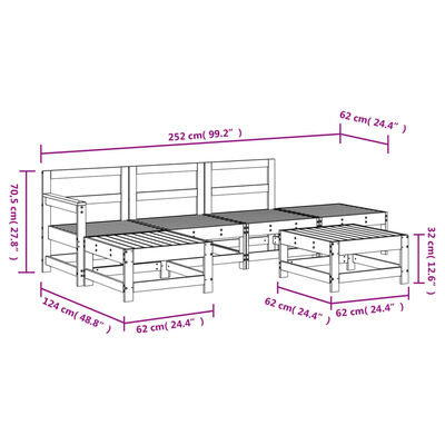 vidaXL Set Salotto da Giardino 6 pz in Legno Impregnato di Pino