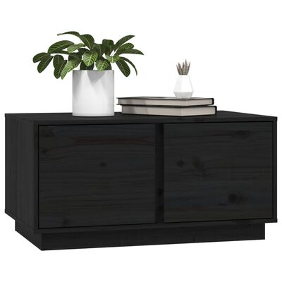 vidaXL Tavolino da Salotto Nero 80x50x40 cm Legno Massello di Pino