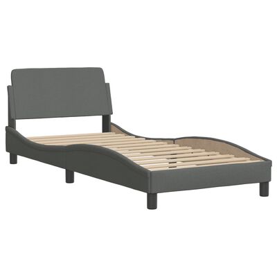 vidaXL Letto con Materasso Grigio Scuro 90x200 cm in Tessuto