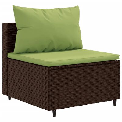 vidaXL Set Divani da Giardino 10pz con Cuscini in Polyrattan Marrone