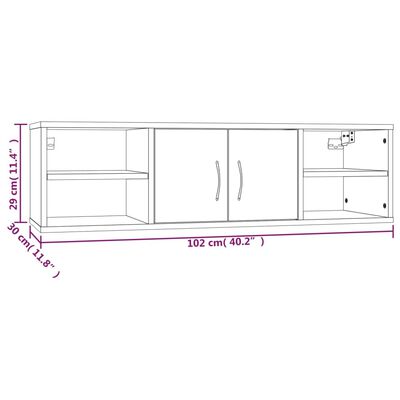 vidaXL Mensola a Muro Rovere Marrone 102x30x29 cm Legno Multistrato