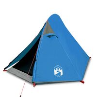 vidaXL Tenda da Campeggio a Cupola per 2 Persone Blu Impermeabile