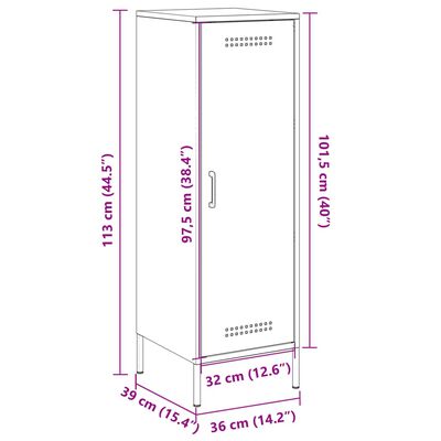 vidaXL Credenza Rosa 36x39x113 cm in Acciaio