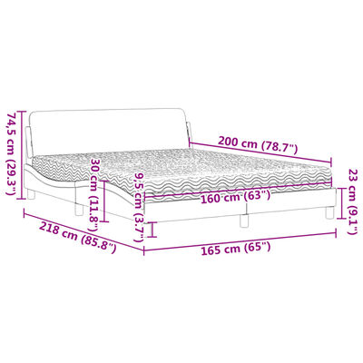 vidaXL Letto con Materasso Marrone 160x200cm in Similpelle