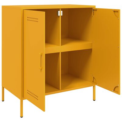 vidaXL Credenza Giallo Senape 68x39x79 cm in Acciaio