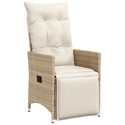 vidaXL Set Bistrò da Giardino 11 pz con Cuscini in Polyrattan Beige