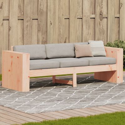 vidaXL Divano da Giardino 3 Posti 189x60x62 cm Legno Massello Douglas