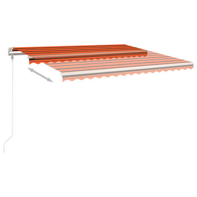 vidaXL Tenda da Sole Retrattile Automatica Pali 4,5x3m Arancio Marrone