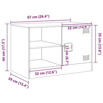 vidaXL Mobili TV 2 pz Giallo Senape 67x39x44 cm in Acciaio