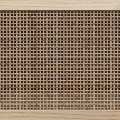 vidaXL Mobile TV Bianco 105x30x40 cm Massello Pino e Rattan Naturale