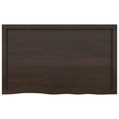 vidaXL Piano Bagno Marrone Scuro 100x60x(2-6) cm Legno Trattato