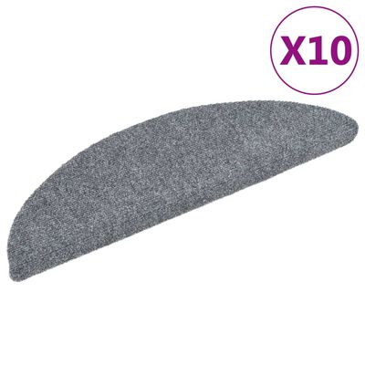 vidaXL Tappetini per Scale Adesivi 10 pz 56x17x3 cm Grigio Chiaro