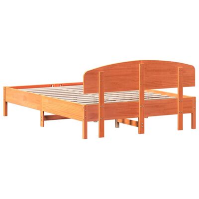 vidaXL Giroletto senza Materasso Marrone Cera 160x200 cm Legno di Pino