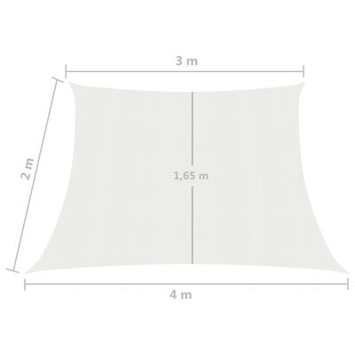 vidaXL Vela Parasole 160 g/m² Bianca 3/4x2 m in HDPE