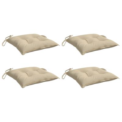 vidaXL Cuscini per Sedia 4 pz Beige 40x40x7 cm in Tessuto Oxford