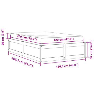 vidaXL Letto con Materasso Bianco 120x200 cm in Legno Massello di Pino