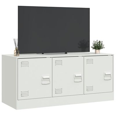 vidaXL Mobile Porta TV Bianco 99x39x44 cm in Acciaio