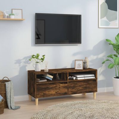 vidaXL Mobile TV Rovere Fumo 100x34,5x44,5 cm in Legno Multistrato