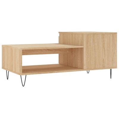 vidaXL Tavolino da Salotto Rovere Sonoma 100x50x45cm Legno Multistrato