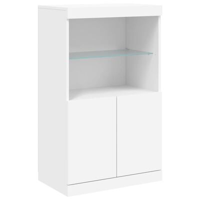 vidaXL Credenza con Luci LED Bianca 181,5x37x100 cm