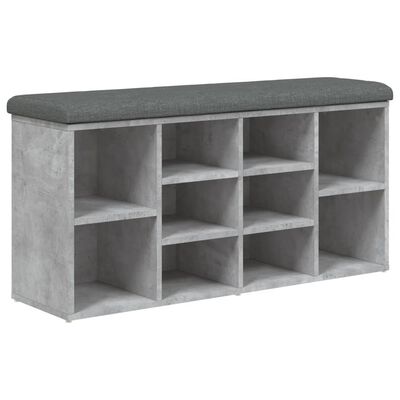 vidaXL Panca Porta Scarpe Grigio Cemento 102x32x50cm Legno Multistrato