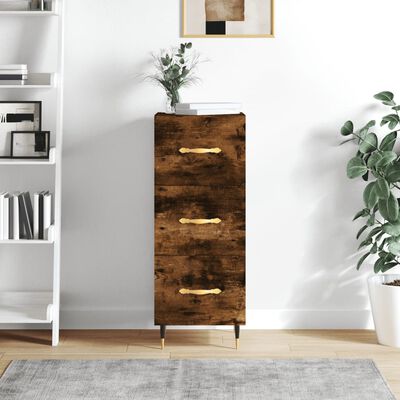 vidaXL Credenza Rovere Fumo 34,5x34x90 cm in Legno Multistrato