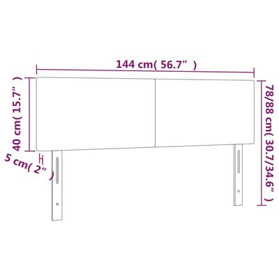 vidaXL Testiera Marrone a LED 144x5x78/88 cm in Similpelle