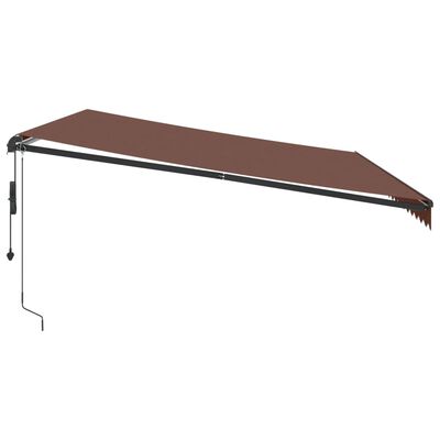 vidaXL Tenda da Sole Retrattile Automatica con LED Marrone 500x300 cm