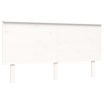 vidaXL Giroletto con Testiera Bianco King Size in Legno Massello