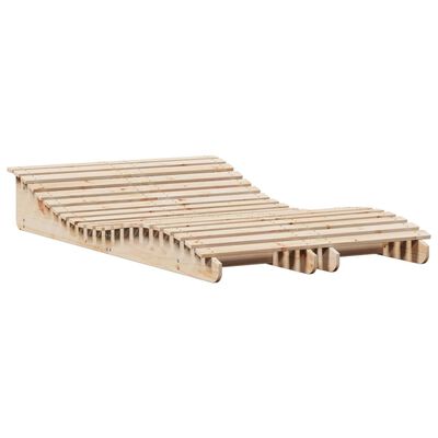 vidaXL Lettini Prendisole 2pz 205x60x31,5 cm in Legno Massello di Pino