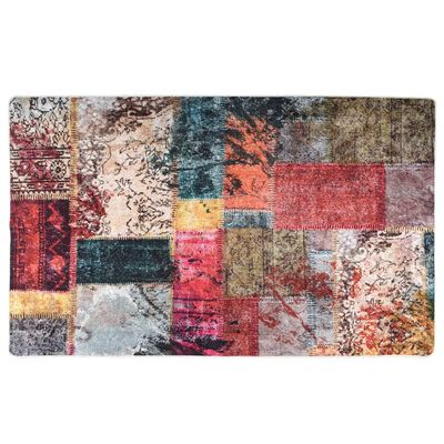 vidaXL Tappeto Lavabile Patchwork Multicolore 120x170 cm Antiscivolo