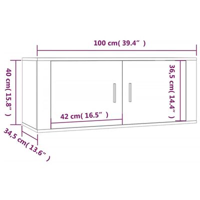 vidaXL Set Mobili Porta TV 3 pz Rovere Fumo in Legno Multistrato