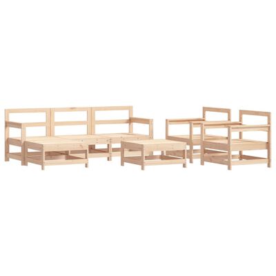 vidaXL Set Divani da Giardino 7 pz con Cuscini in Legno Massello