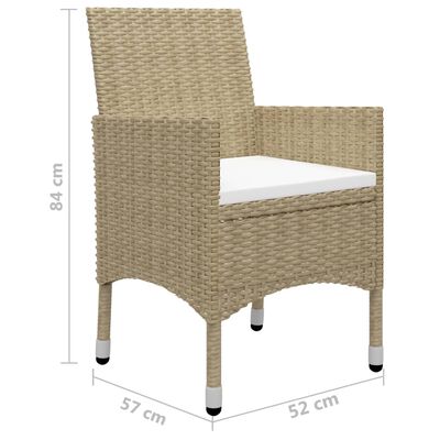 vidaXL Set Mobili da Pranzo per Giardino 5 pz Beige