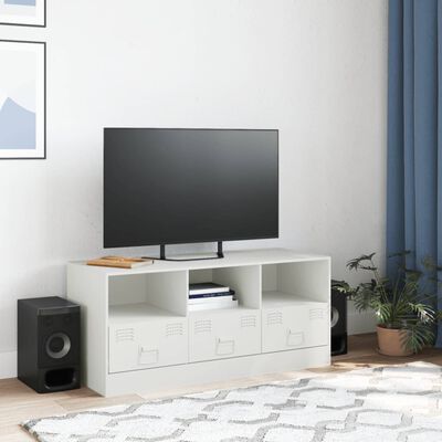 vidaXL Mobile Porta TV Bianco 99x39x44 cm in Acciaio