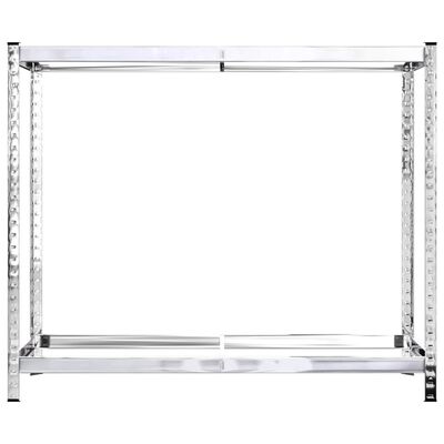 vidaXL Portapneumatici a 2 Livelli 4pz Argento 110x40x110cm in Acciaio