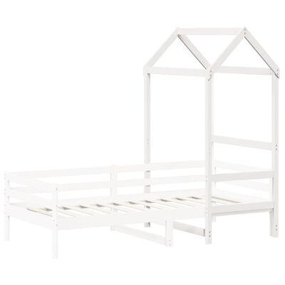 vidaXL Tetto Letto Bambini Bianco 98x70x176,5 cm Legno Massello Pino