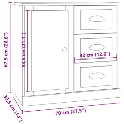 vidaXL Credenze 3 pz Bianco in Legno Multistrato