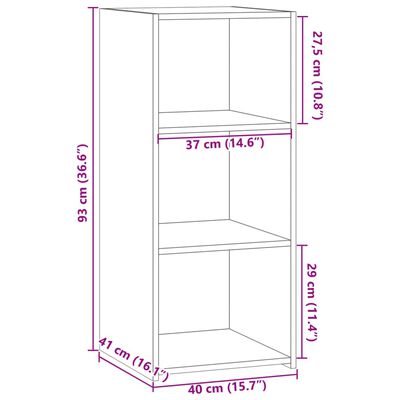 vidaXL Credenza Bianca 40x41x93 cm in Legno Multistrato