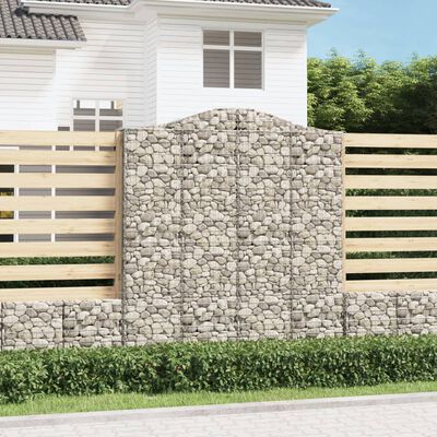 vidaXL Cesti Gabbioni ad Arco 11 pz 200x50x220/240 cm Ferro Zincato