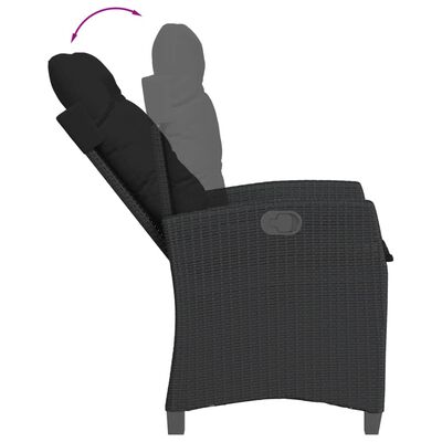 vidaXL Set da Pranzo da Giardino 9 pz con Cuscini Nero in Polyrattan