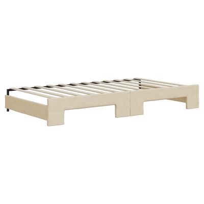 vidaXL Divano Letto Estraibile con Cassetti Crema 100x200cm in Tessuto