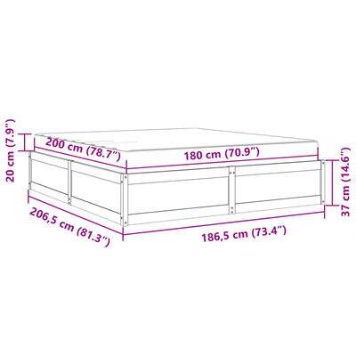 vidaXL Letto con Materasso Bianco 180x200 cm in Legno Massello di Pino