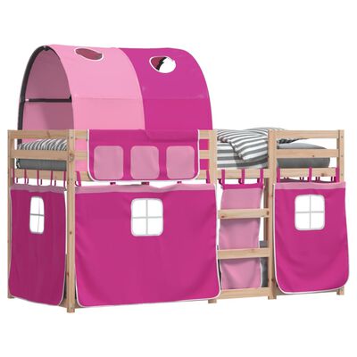 vidaXL Letto a Castello senza Materasso Rosa 90x190 cm Legno di Pino