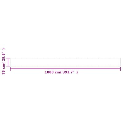 vidaXL Paravento da Balcone Bianco 75x1000 cm 100% Poliestere Oxford