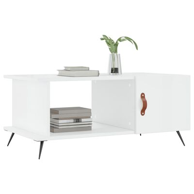 vidaXL Tavolino da Salotto Bianco Lucido 90x50x40 cm Legno Multistrato