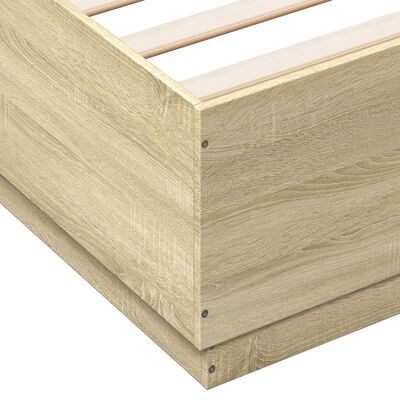 vidaXL Giroletto Cassetti Luci LED Sonoma 200x200 cm Legno Multistrato