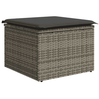 vidaXL Set Divani da Giardino 11 pz con Cuscini in Polyrattan Grigio