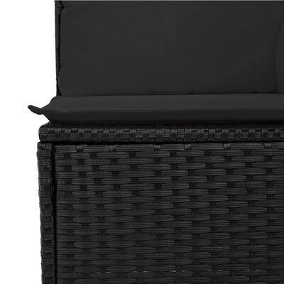 vidaXL Set Divani da Giardino con Cuscini 7pz Nero Polyrattan