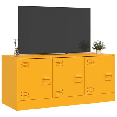 vidaXL Mobile Porta TV Giallo Senape 99x39x44 cm in Acciaio